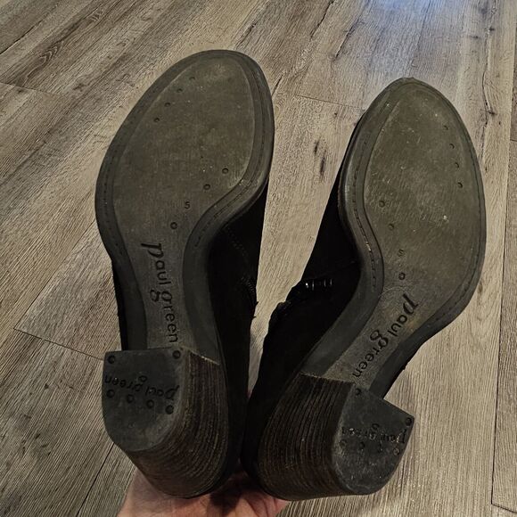 PAUL GREEN Boots Booties Austria NORA Black Suede Med Heel Ankle Size 5 - Picture 11 of 11